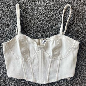 NWT White Zara Corset Top Size S